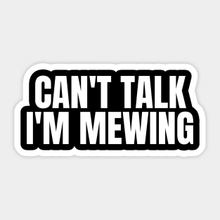 Can't Talk, I'm Mewing Sticker